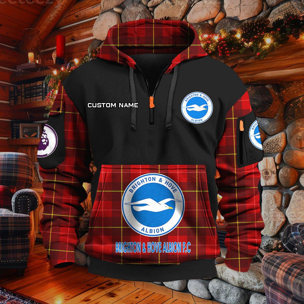 Sweat à capuche à demi-zip Brighton & Hove Albion – Image 4