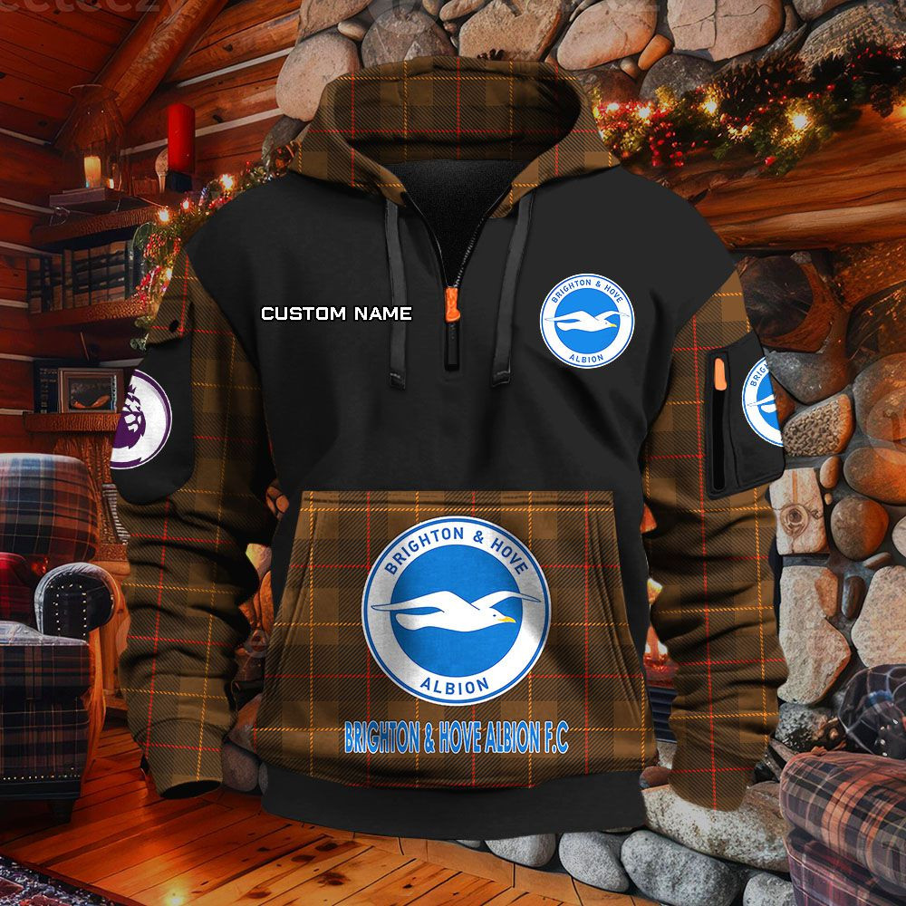 Sweat à capuche à demi-zip Brighton & Hove Albion – Image 5