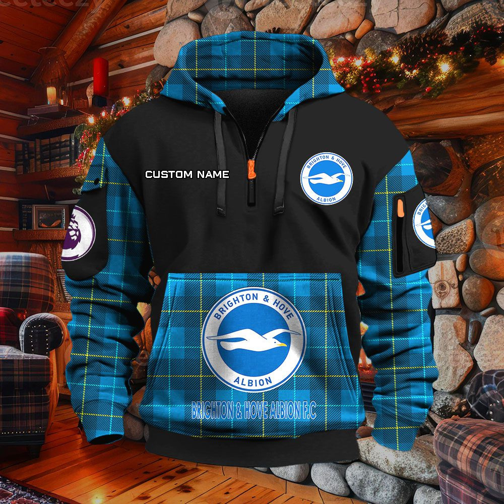Sweat à capuche à demi-zip Brighton & Hove Albion