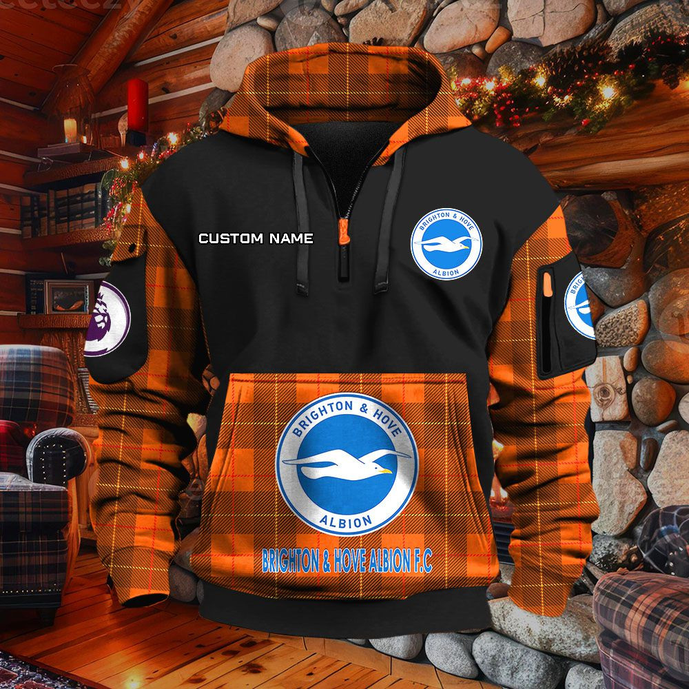 Sweat à capuche à demi-zip Brighton & Hove Albion – Image 8