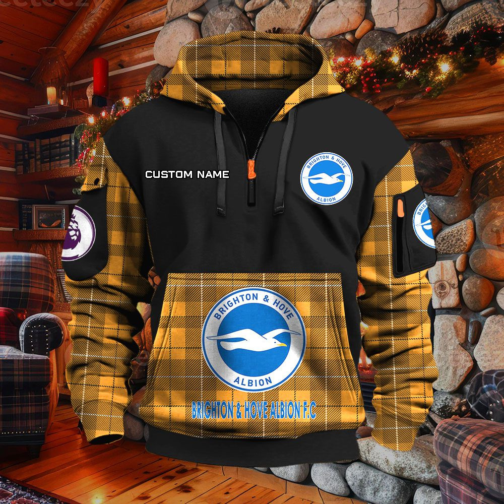 Sweat à capuche à demi-zip Brighton & Hove Albion – Image 9