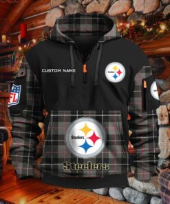 Sweat à capuche à demi-zip Pittsburgh Steelers