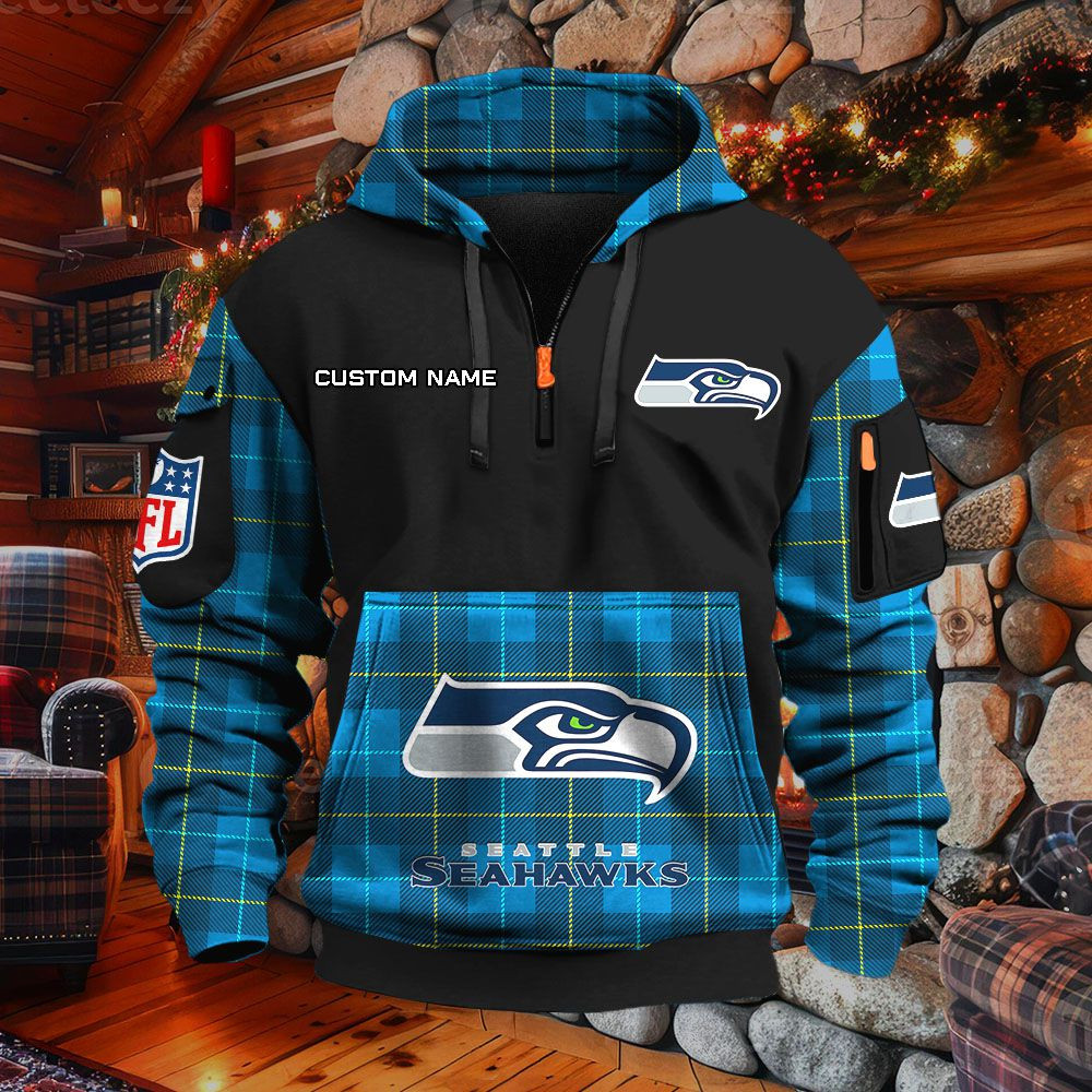 Sweat à capuche à demi-zip Seattle Seahawks