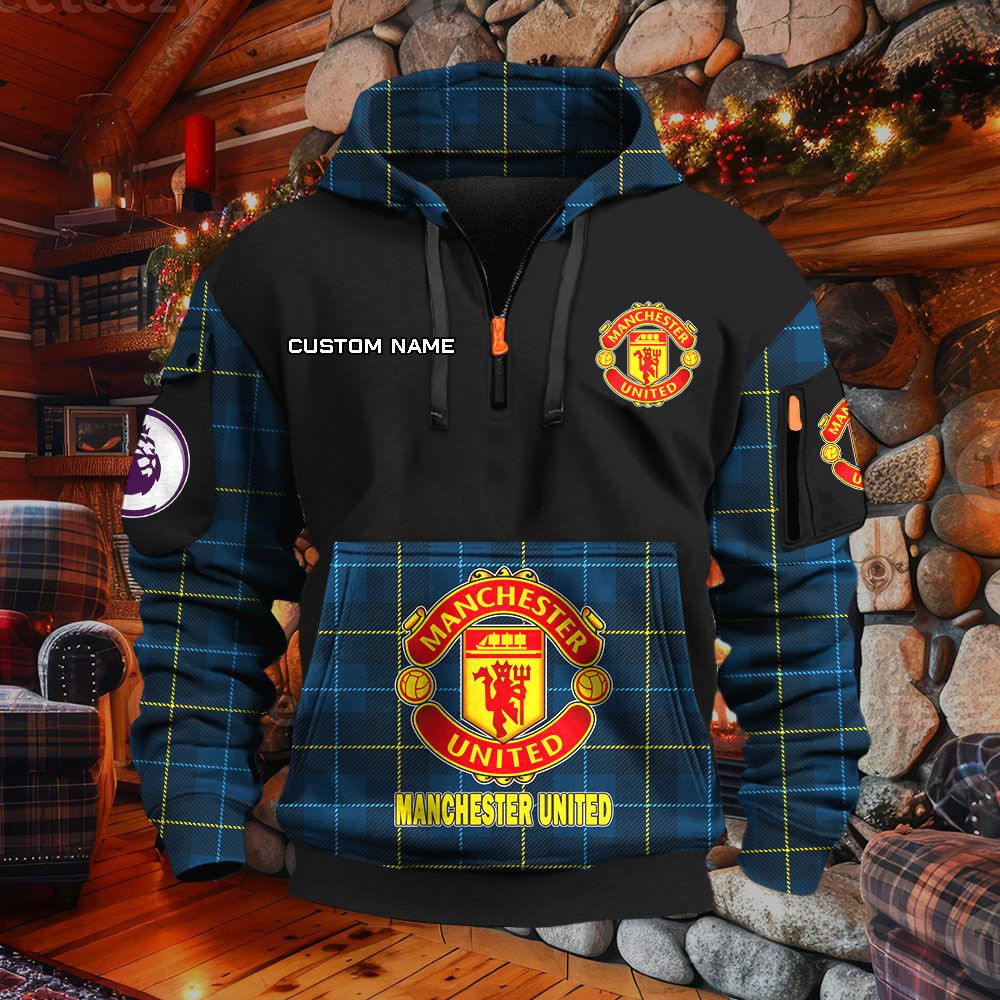 Sweat à capuche à demi-zip Manchester United – Image 3