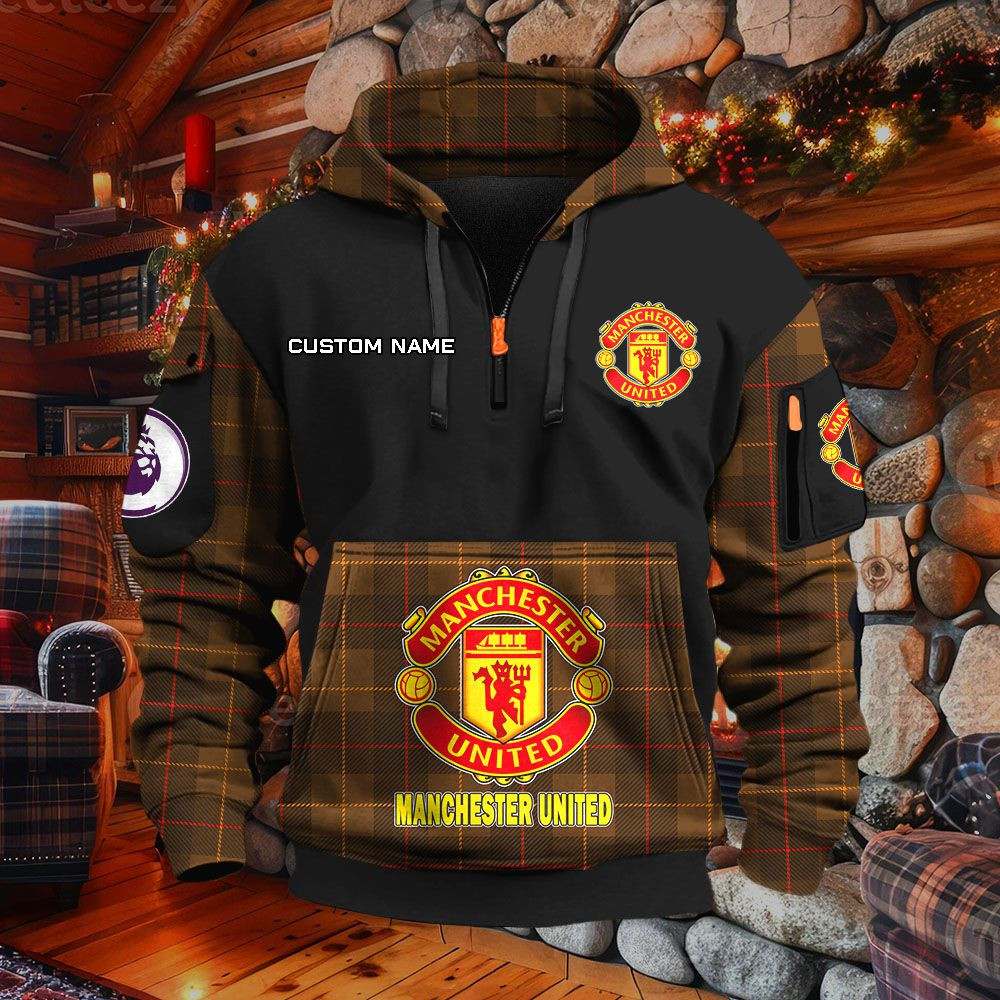 Sweat à capuche à demi-zip Manchester United – Image 4