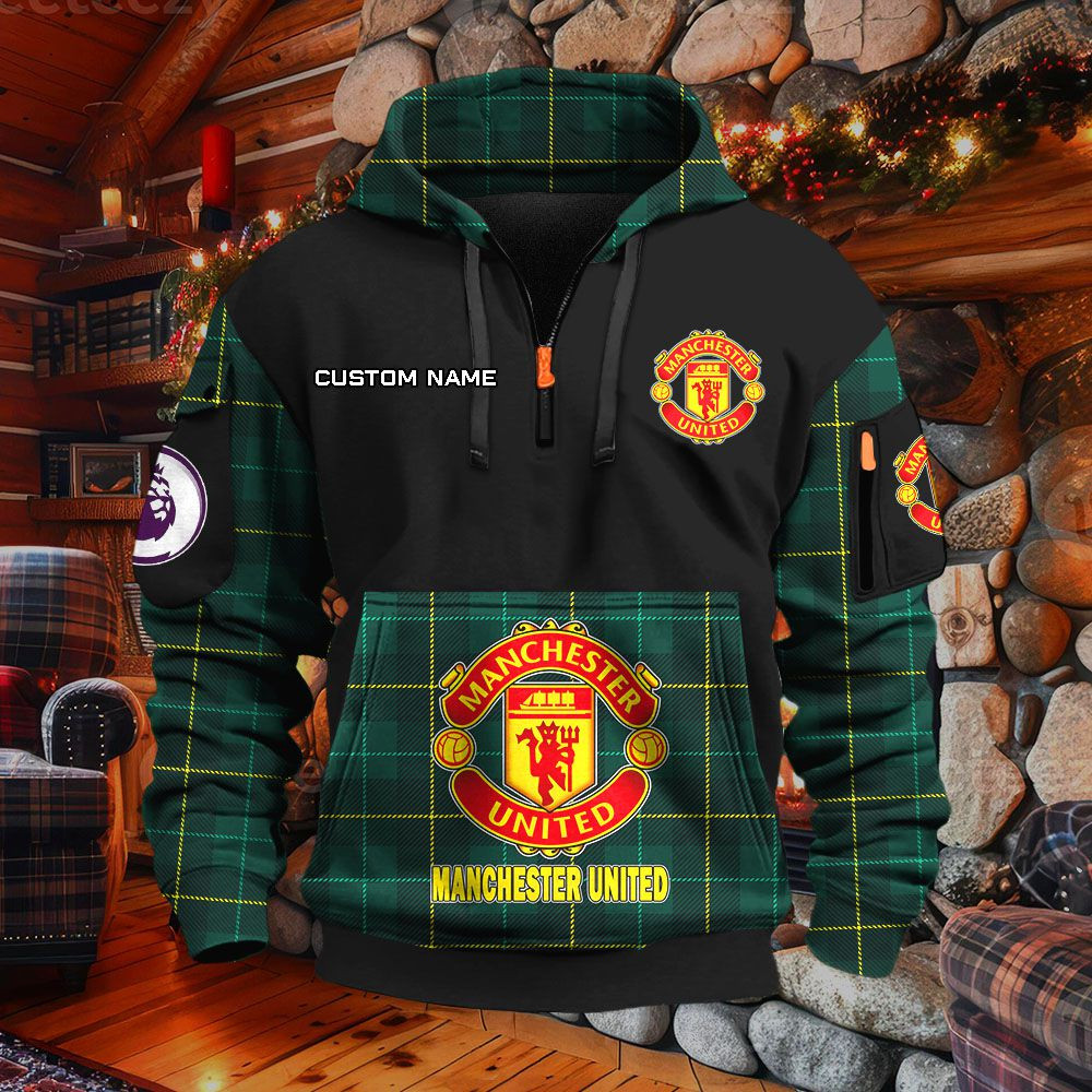 Sweat à capuche à demi-zip Manchester United – Image 5