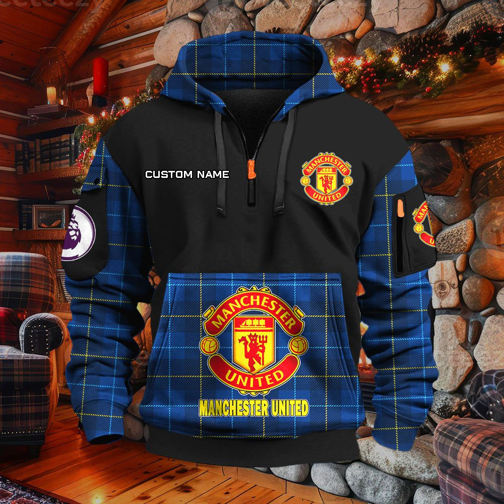Sweat à capuche à demi-zip Manchester United – Image 6