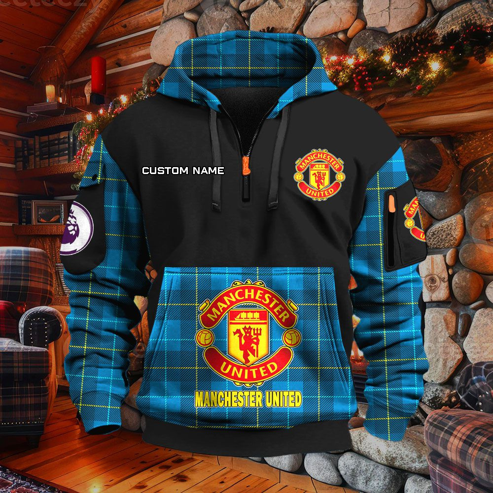 Sweat à capuche à demi-zip Manchester United – Image 7