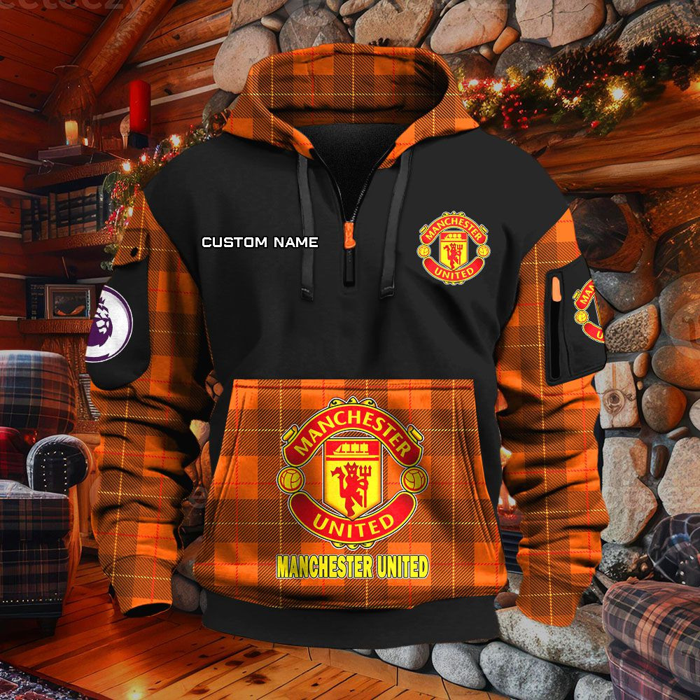Sweat à capuche à demi-zip Manchester United – Image 8