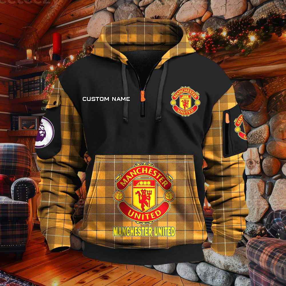 Sweat à capuche à demi-zip Manchester United – Image 9