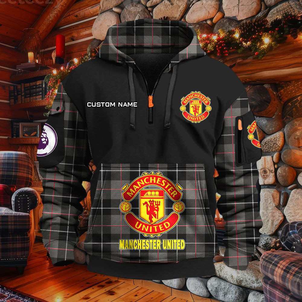Sweat à capuche à demi-zip Manchester United – Image 2