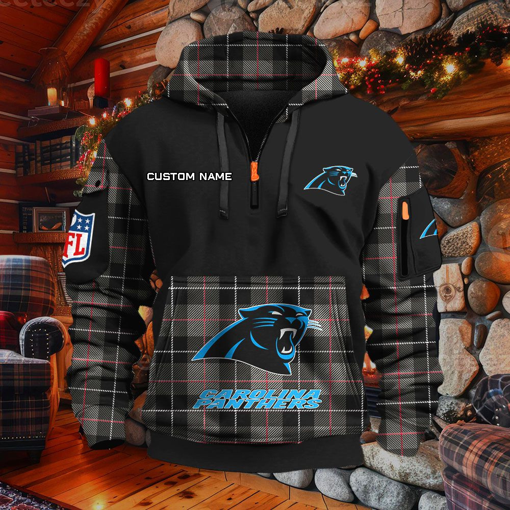 Sweat à capuche à demi-zip Carolina Panthers – Image 2