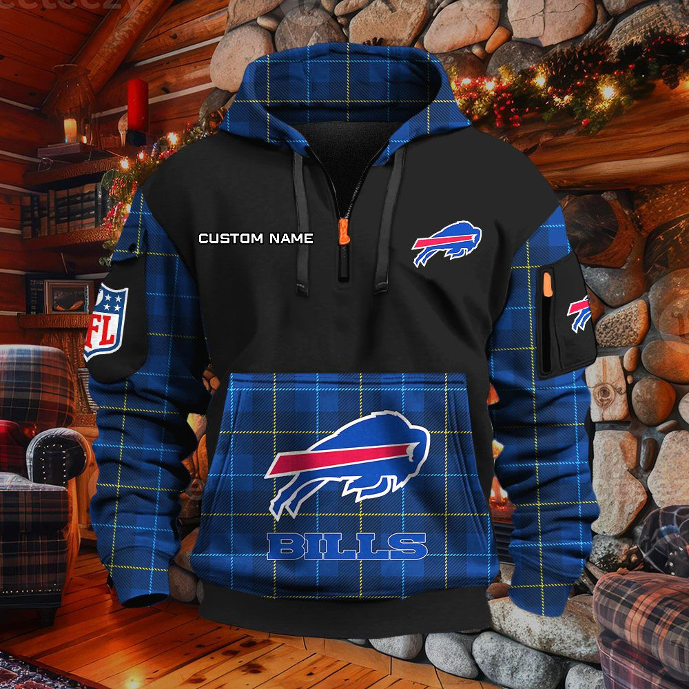 Sweat à capuche à demi-zip Buffalo Bills – Image 6