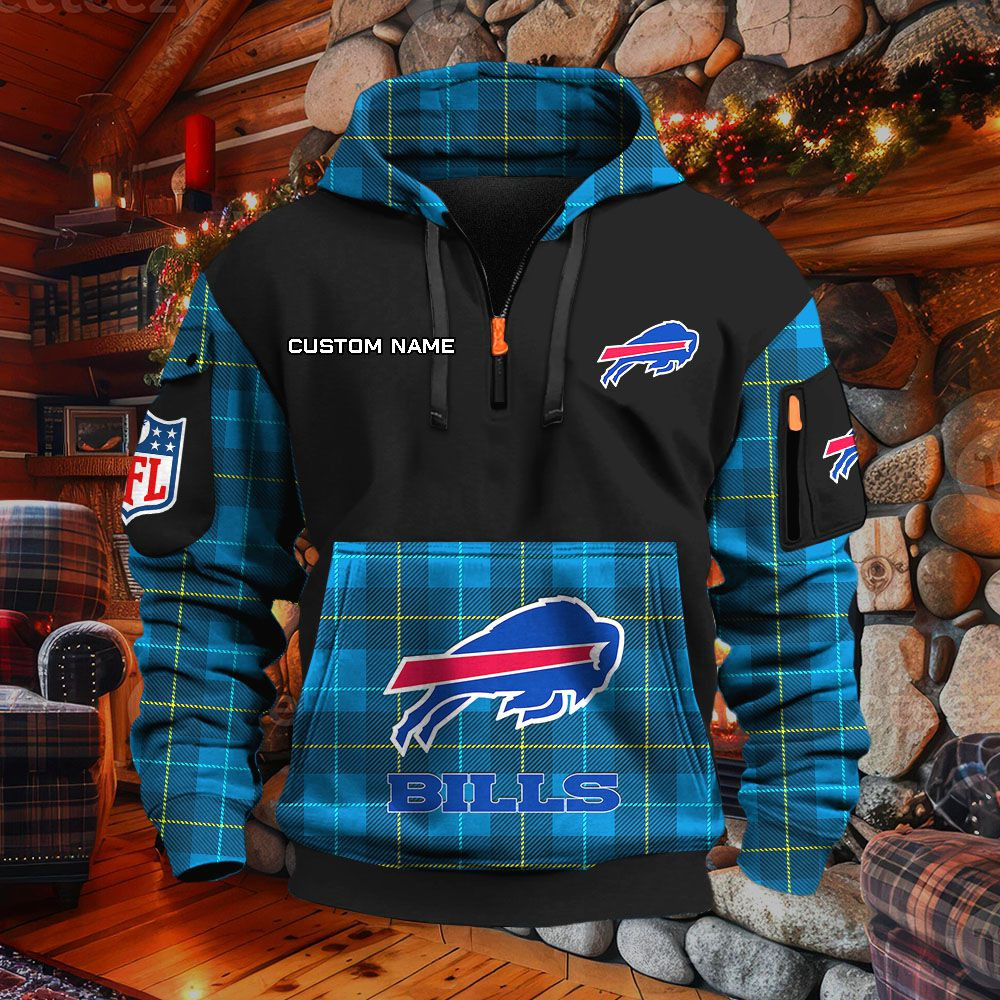 Sweat à capuche à demi-zip Buffalo Bills – Image 7