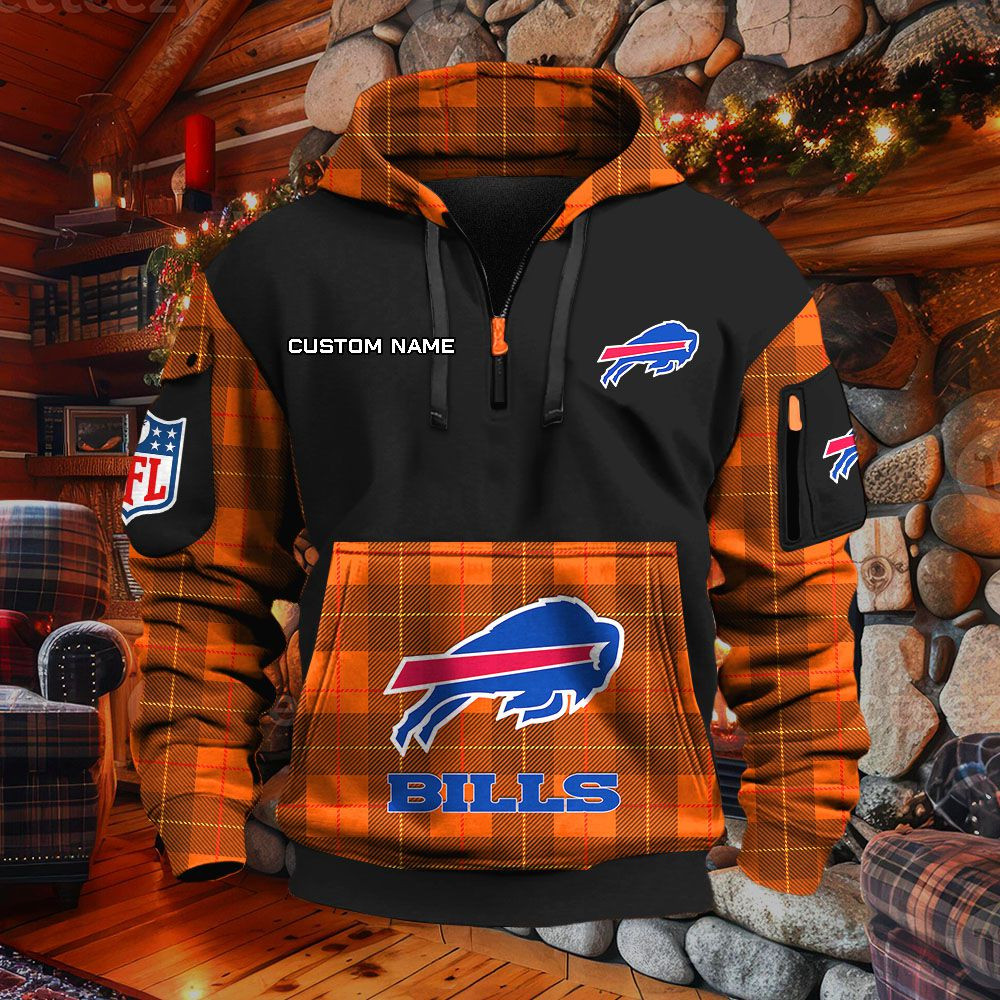 Sweat à capuche à demi-zip Buffalo Bills – Image 8