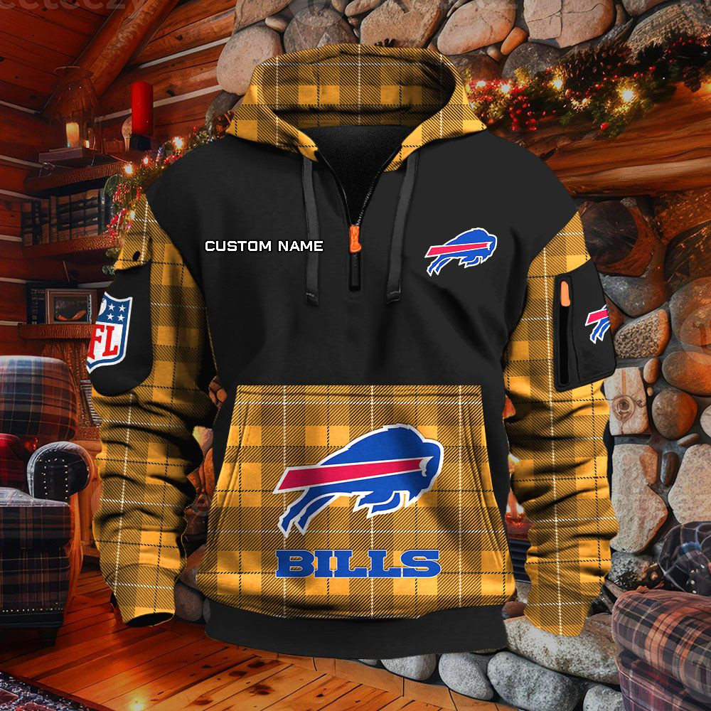 Sweat à capuche à demi-zip Buffalo Bills – Image 9