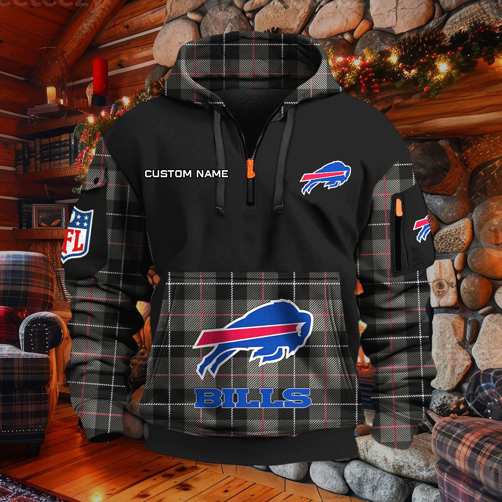 Sweat à capuche à demi-zip Buffalo Bills – Image 2