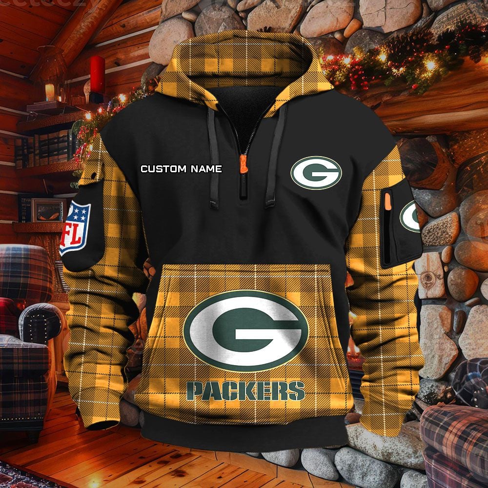 Sweat à capuche à demi-zip Green Bay Packers – Image 9