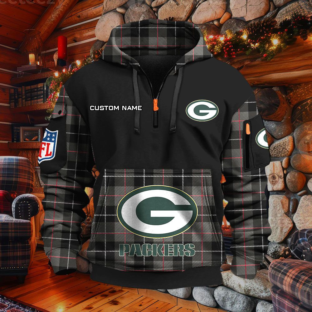 Sweat à capuche à demi-zip Green Bay Packers – Image 2