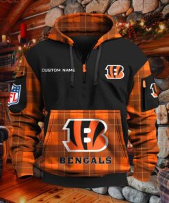 Sweat à capuche à demi-zip Cincinnati Bengals