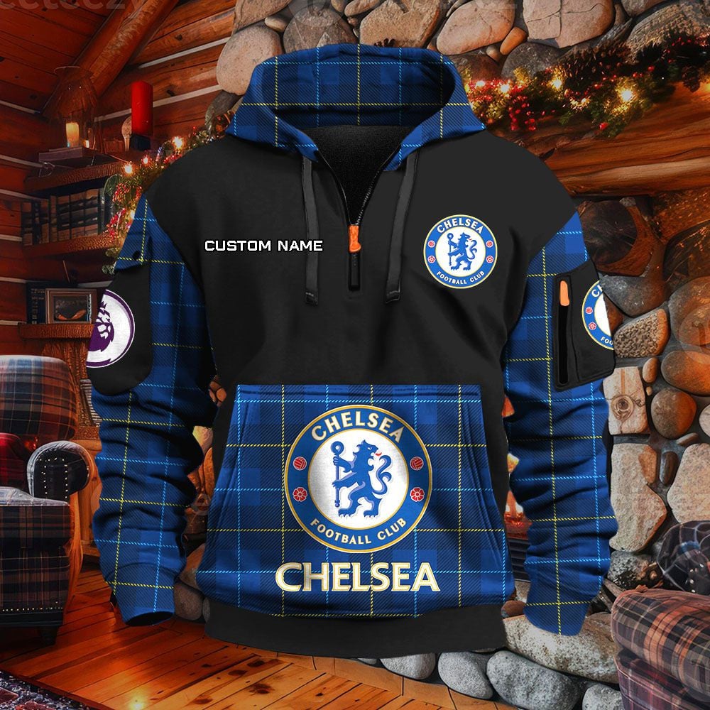 Sweat à capuche à demi-zip Chelsea
