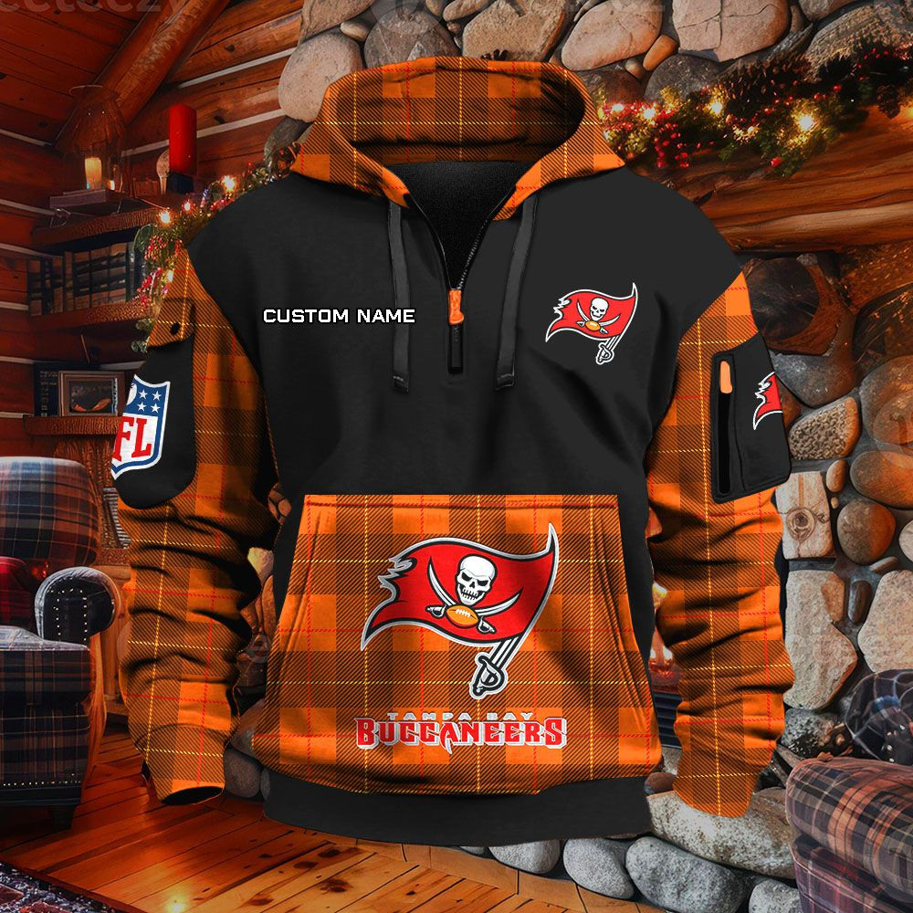 Sweat à capuche à demi-zip Tampa Bay Buccaneers – Image 8