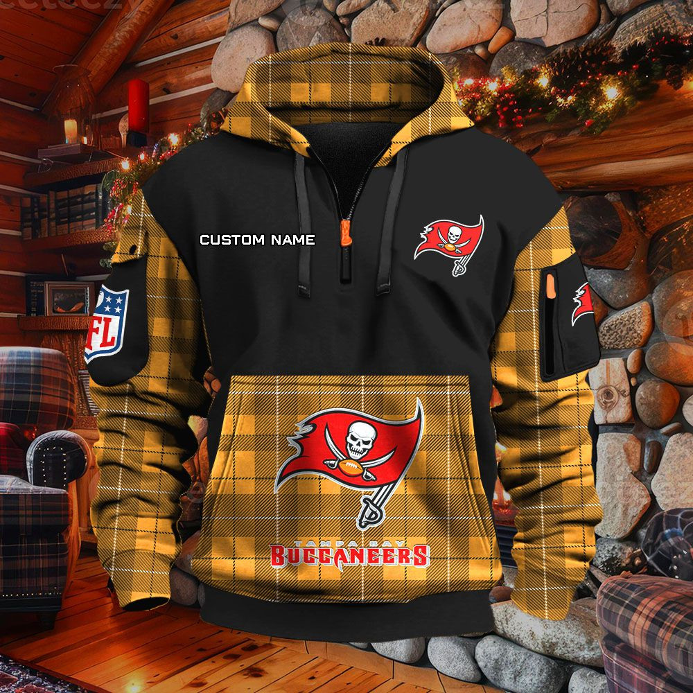 Sweat à capuche à demi-zip Tampa Bay Buccaneers – Image 9