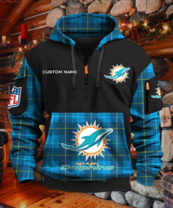 Sweat à capuche à demi-zip Miami Dolphins