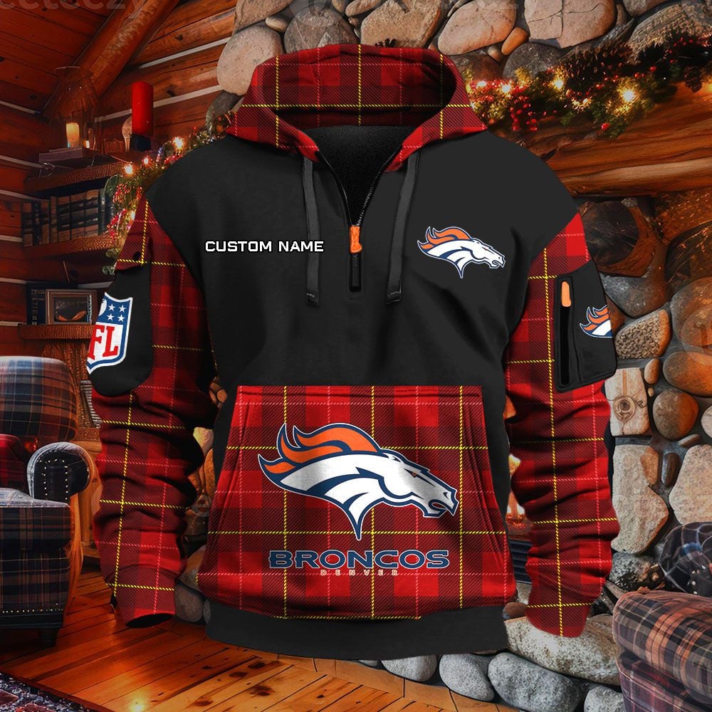 Sweat à capuche à demi-zip Denver Broncos – Image 4