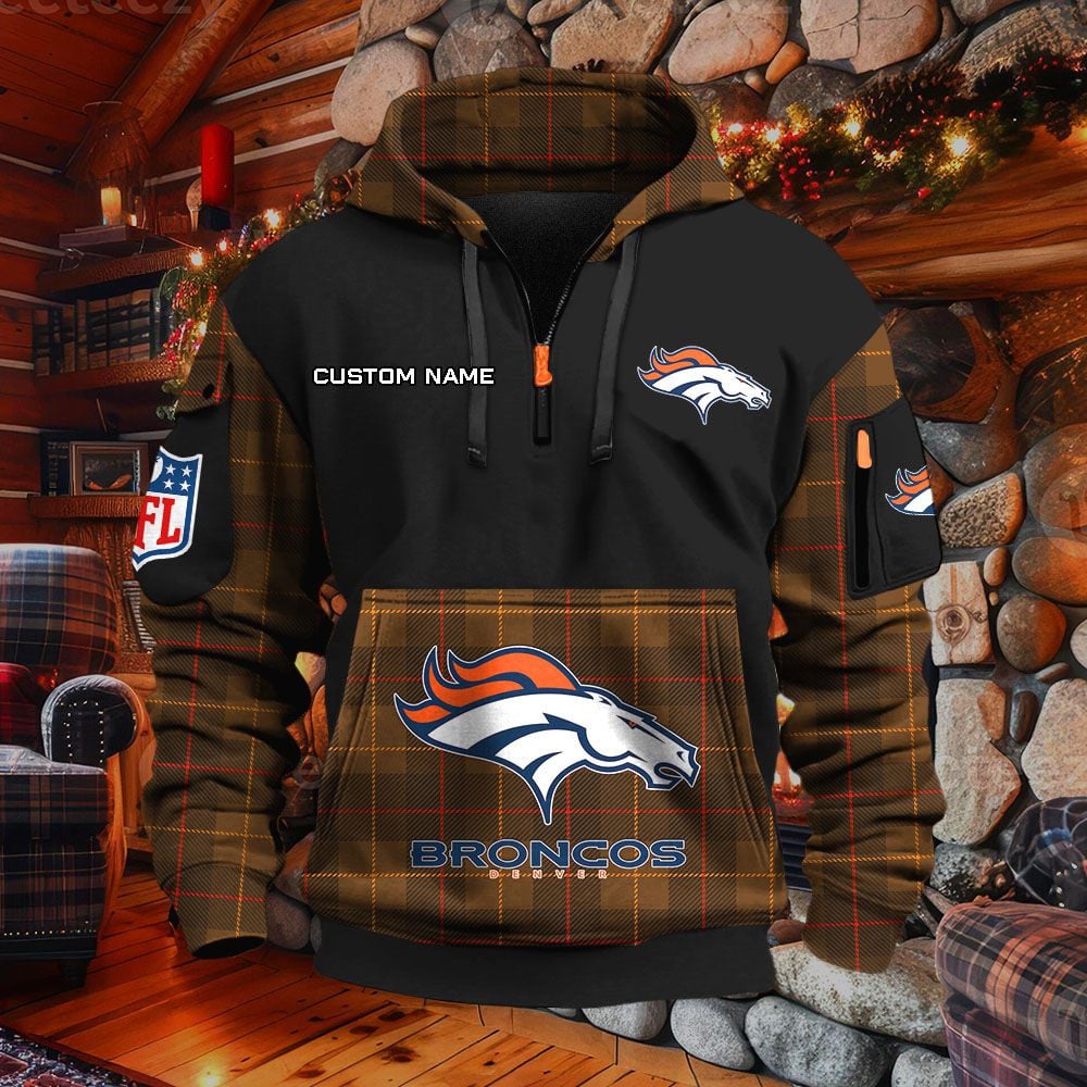 Sweat à capuche à demi-zip Denver Broncos – Image 5