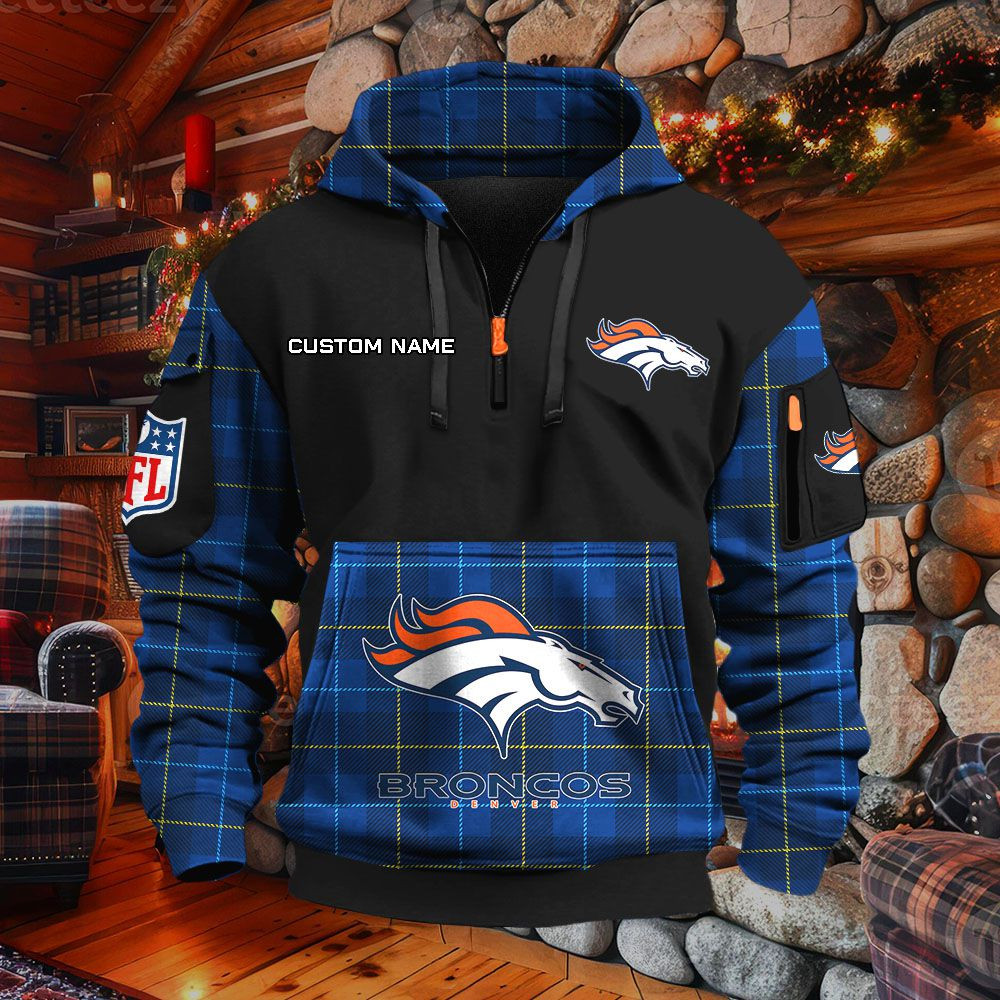 Sweat à capuche à demi-zip Denver Broncos – Image 7