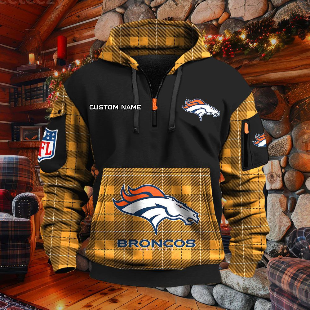 Sweat à capuche à demi-zip Denver Broncos – Image 9