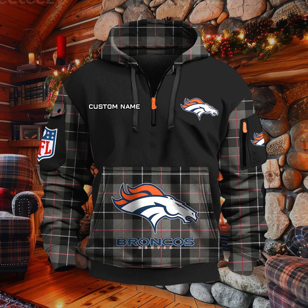 Sweat à capuche à demi-zip Denver Broncos – Image 2