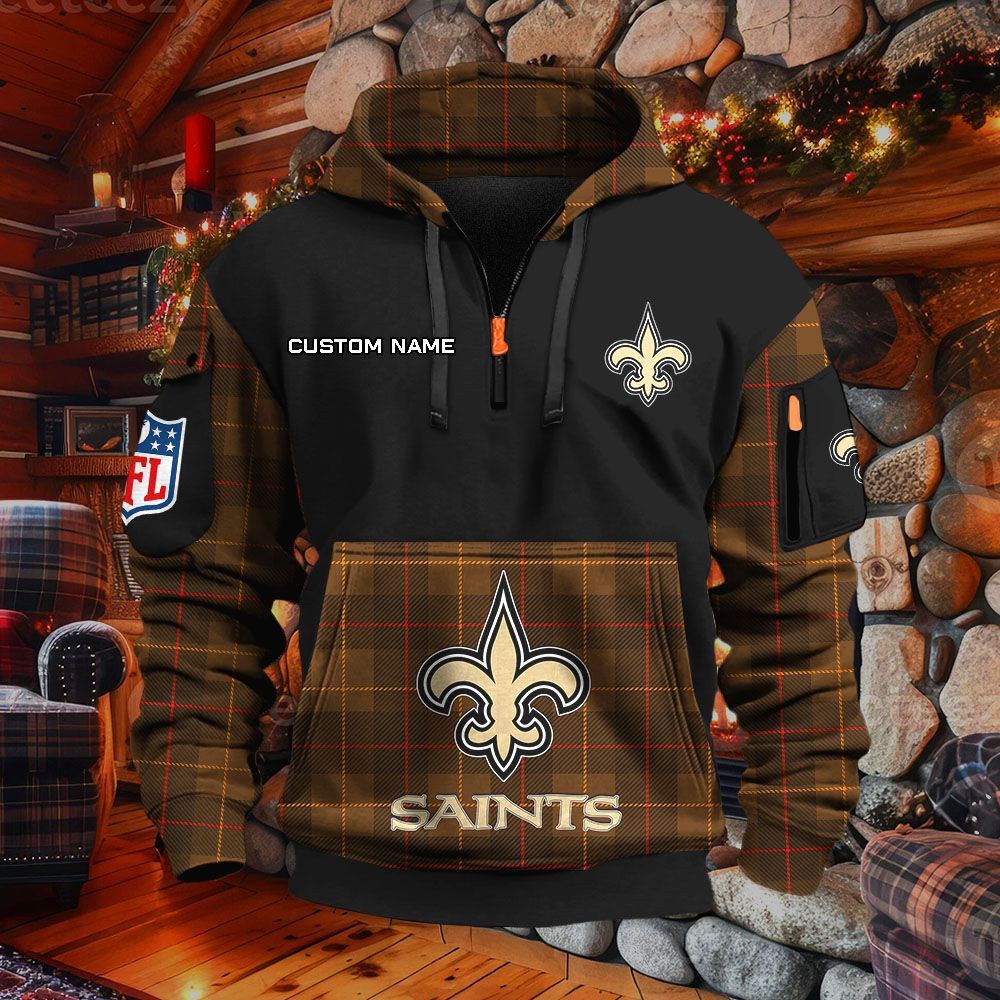 Sweat à capuche à demi-zip New Orleans Saints