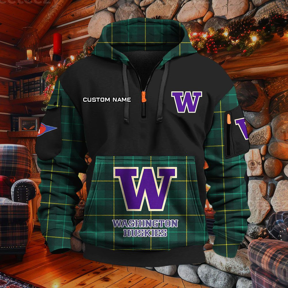 Sweat à capuche à demi-zip Washington Huskies – Image 5