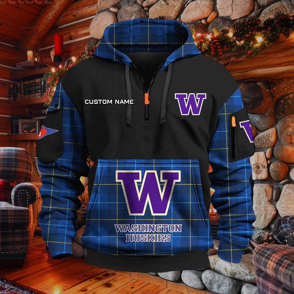 Sweat à capuche à demi-zip Washington Huskies – Image 6