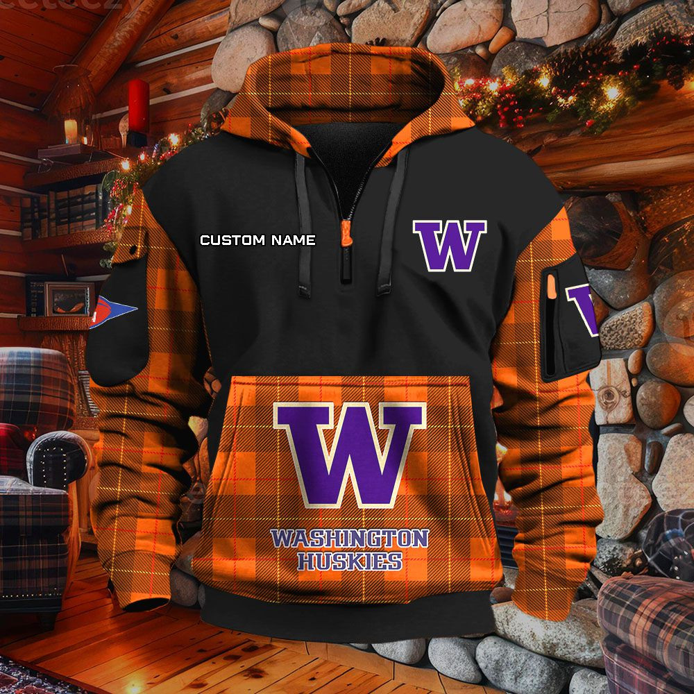 Sweat à capuche à demi-zip Washington Huskies – Image 8