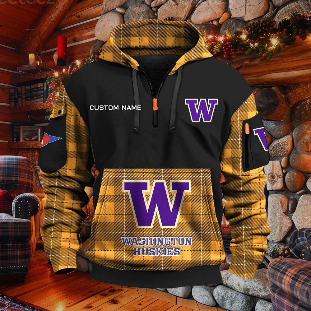 Sweat à capuche à demi-zip Washington Huskies – Image 9