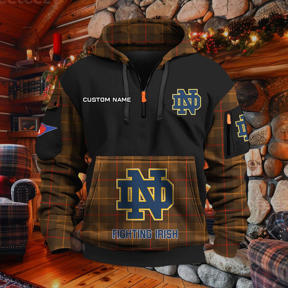 Sweat à capuche à demi-zip Notre Dame Fighting Irish – Image 5