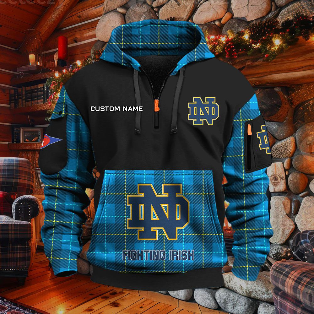 Sweat à capuche à demi-zip Notre Dame Fighting Irish – Image 7