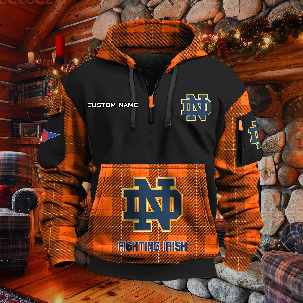 Sweat à capuche à demi-zip Notre Dame Fighting Irish – Image 8