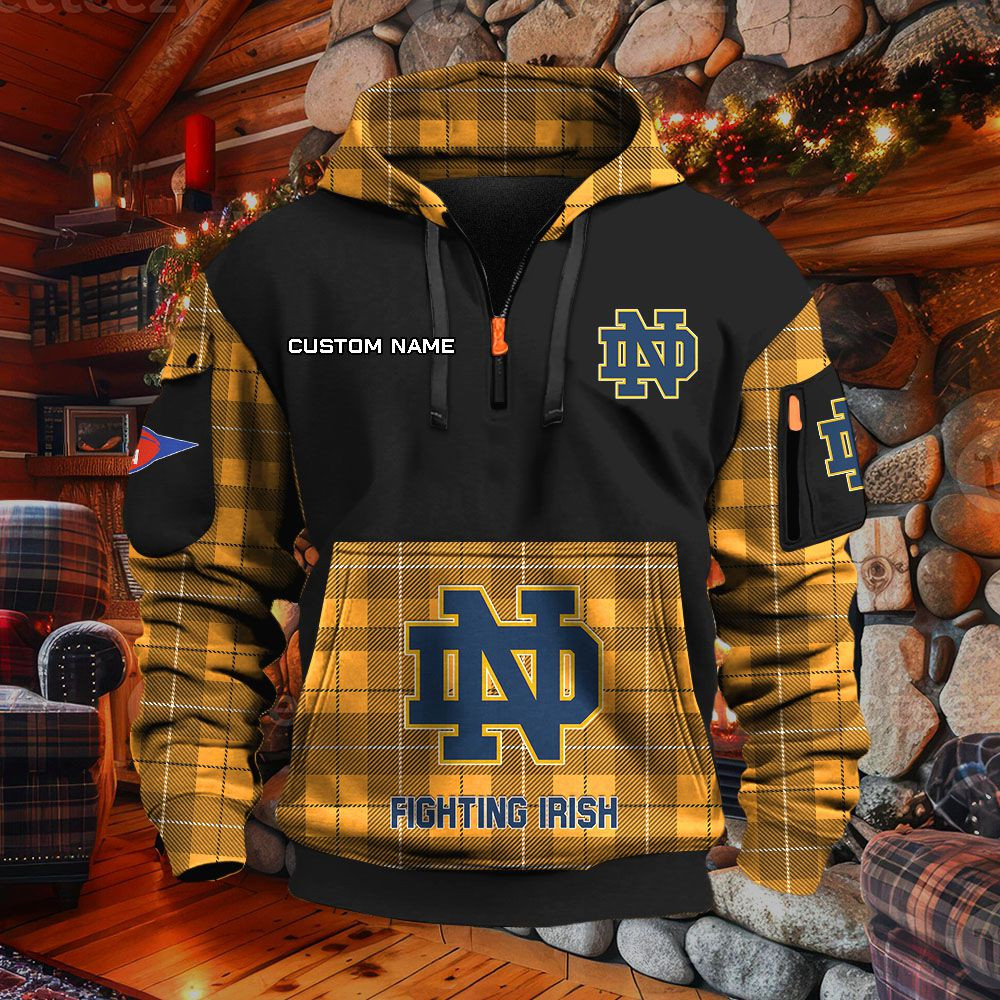 Sweat à capuche à demi-zip Notre Dame Fighting Irish – Image 9