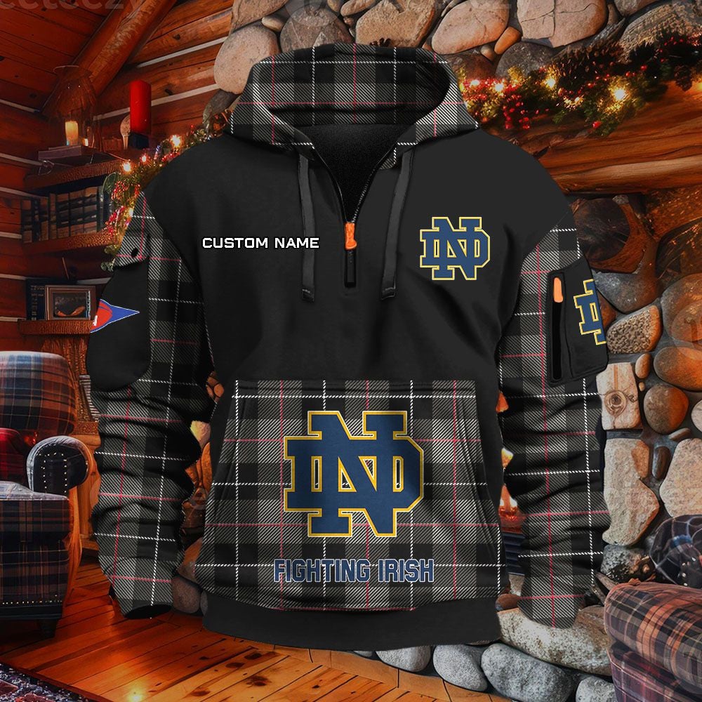 Sweat à capuche à demi-zip Notre Dame Fighting Irish – Image 2