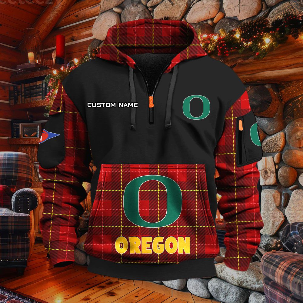 Sweat à capuche à demi-zip Oregon Ducks – Image 4