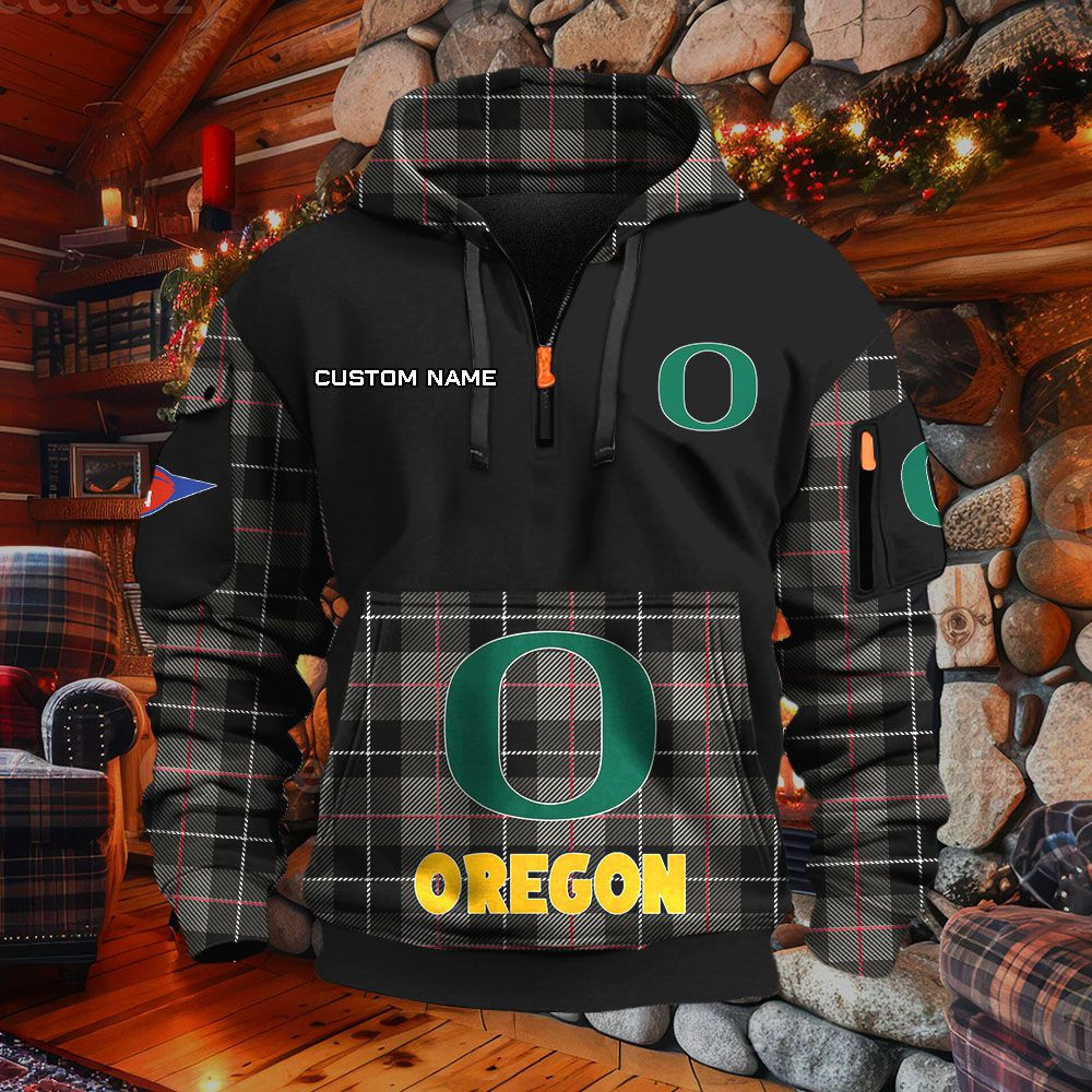 Sweat à capuche à demi-zip Oregon Ducks – Image 2