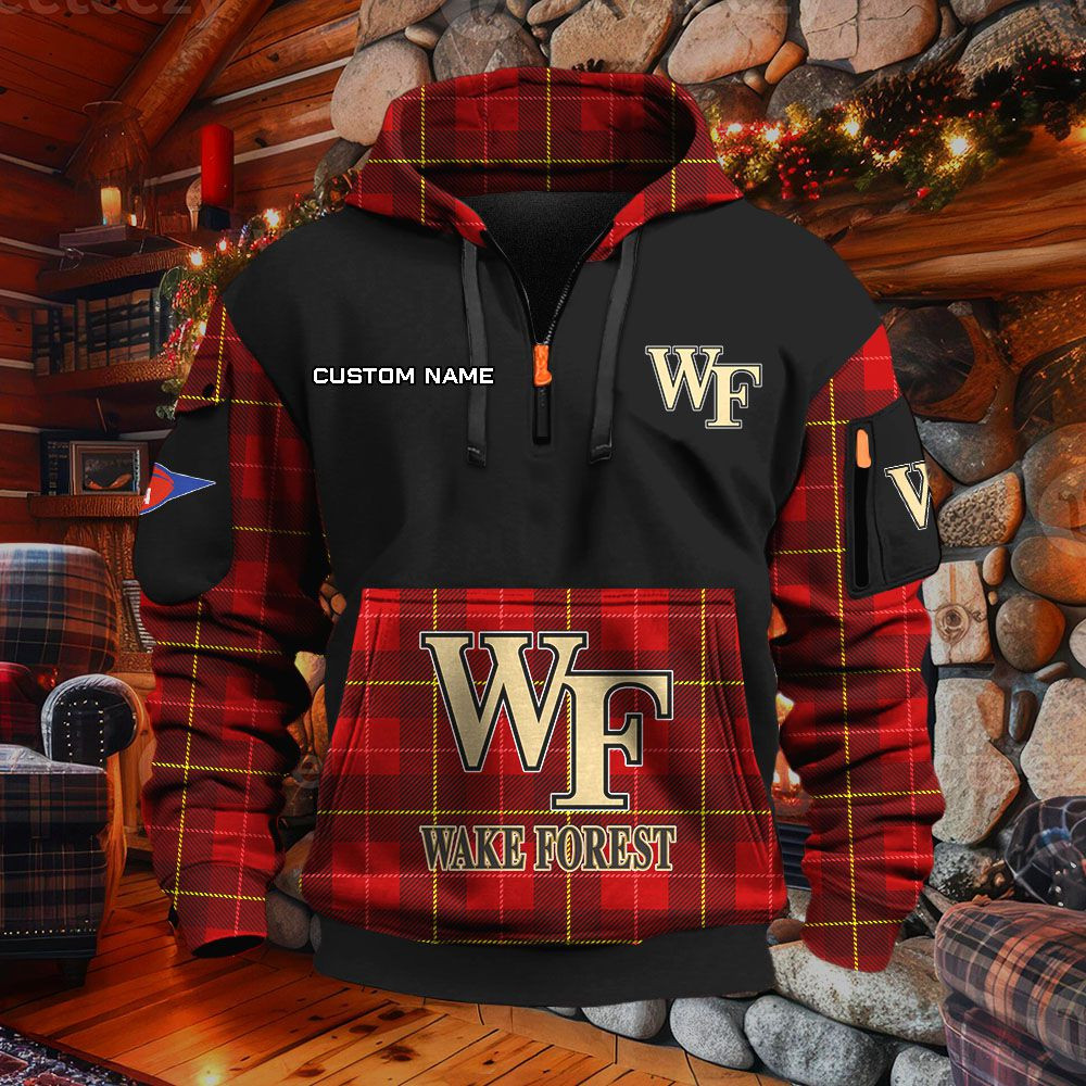 Sweat à capuche à demi-zip Wake Forest Demon Deacons – Image 3