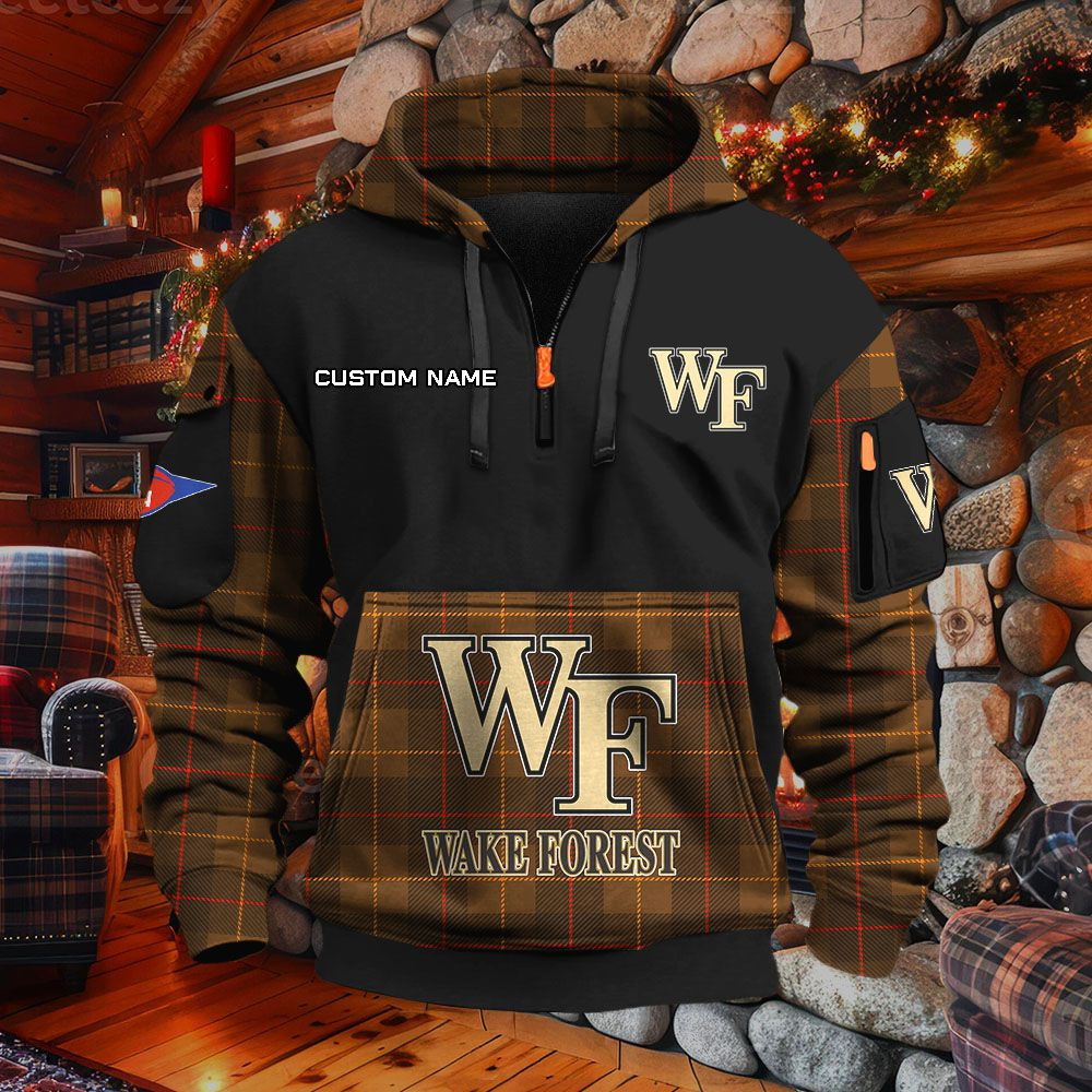Sweat à capuche à demi-zip Wake Forest Demon Deacons – Image 4
