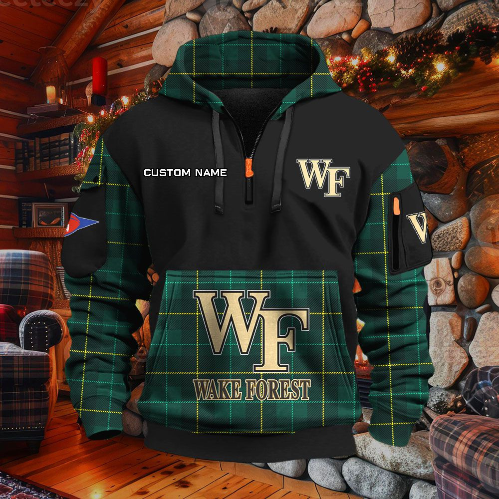 Sweat à capuche à demi-zip Wake Forest Demon Deacons – Image 5