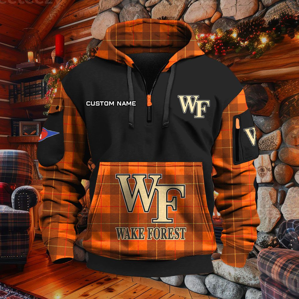 Sweat à capuche à demi-zip Wake Forest Demon Deacons – Image 8