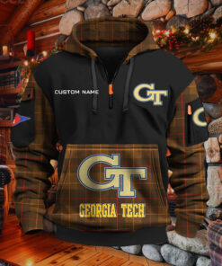 Sweat à capuche à demi-zip Georgia Tech Yellow Jackets